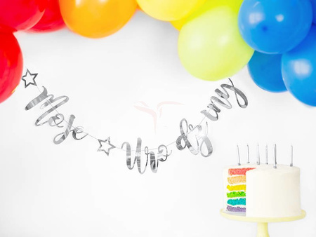 Birthday banner - My birthday - Silver - 16.5 x 90 cm