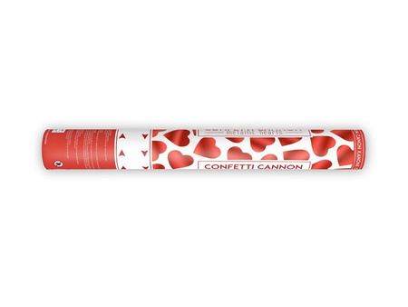 Confetti Tube - Hearts - Red - 40cm