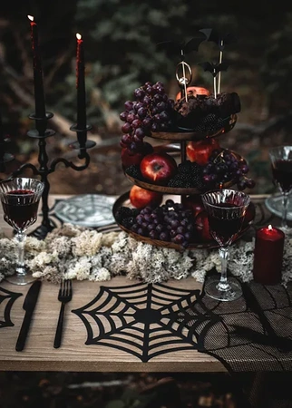 Placemats - Cobwebs - Black - 27,5 cm - 4 pcs.