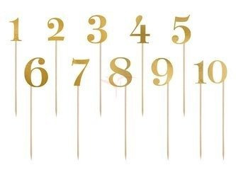 Table numbers - Gold - 25.5 - 26.5 cm - 11 pieces