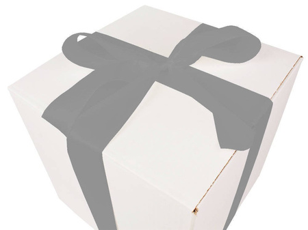 WHITE CARDBOARD BOX - with silver ribbon - 30x30x30cm