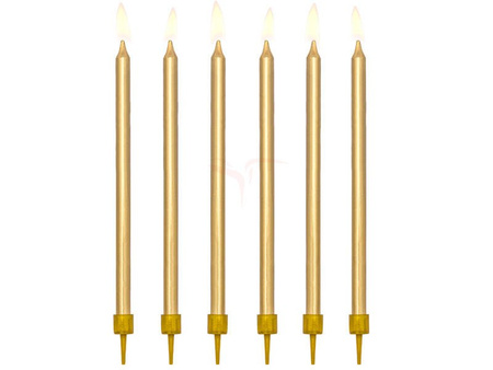 Birthday candles - Smooth - Gold - 12.5 cm - 12 pieces