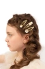 Hair clips - Daisies - gold - 3 pcs.