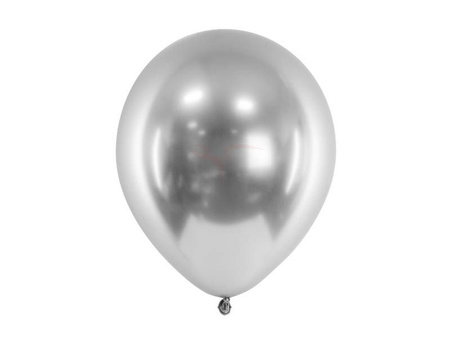 Latex balloons 30cm - Glossy - Silver - 50 pieces