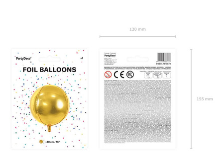 Foil balloon - Ball - Gold - 40 cm