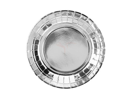 Paper plates - Round - Silver - 18cm - 6 pieces 