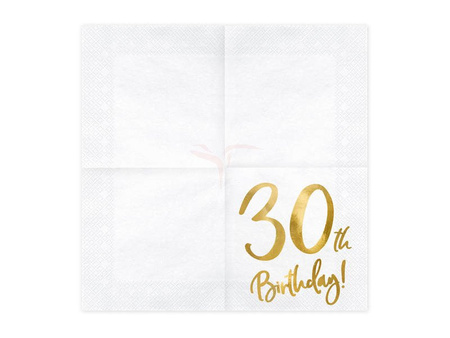 Paper napkins - 30th Birthday! - White - 33x33cm - 20 pieces