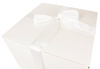 WHITE CARDBOARD BOX - with light cream ribbon - 40x40x30cm