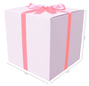 WHITE CARDBOARD BOX - with pink ribbon - 50x50x50cm