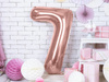 Foil balloon - Number "7" - Pink gold - 86 cm