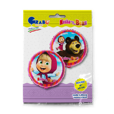 Foil Balloon, Double-sided "Masha and the Bear" - 18"