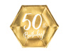 Birthday plates - 50th Birthday! - Gold - 6 pieces 