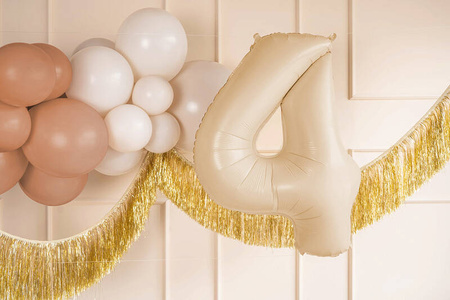 Foil balloon - Number 4 - beige - 72 cm