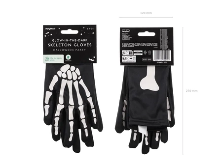 Gloves that glow in the dark - Black - Size S/M - 1 pair