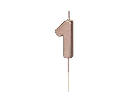 Birthday candle - Number 1 - Pink gold - 4,5 cm - 1 pcs.