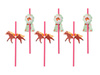 Paper straws - Horses - 19.5cm - mix - 6 pcs.