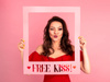 Photo frame - Free Kiss - Pink - 50 x 59.5 cm 