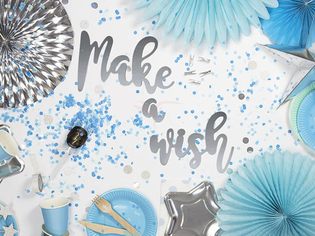 Birthday banner - Make a Wish - Silver - 15 x 60 cm