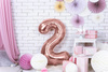 Foil balloon - Number "2" - Pink gold - 86 cm