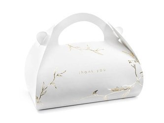 Cake boxes - Twigs - White - 16 x 8.5 x 9.5 cm - 10 pieces