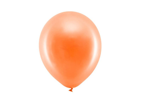 Metalized balloons 23cm - Rainbow - Orange - 100 pcs.