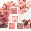 Balloon boxes - LOVE - 30 x 30 cm - white - 4 pcs