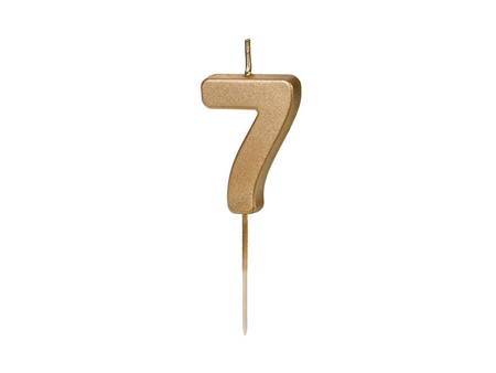 Birthday candle - Number 7 - Gold - 4.5 cm