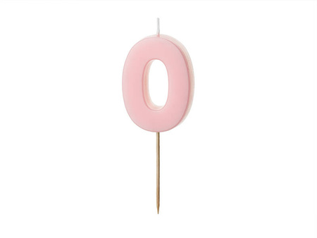 Birthday candle - Number 0 - light pink - 5,5cm - 1pc.