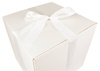 HUGE WHITE CARDBOARD BOX - with light cream ribbon - 60x60x60cm