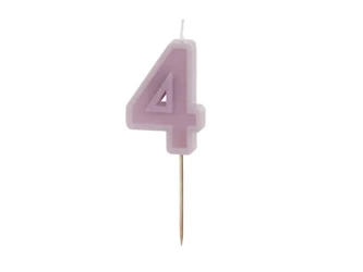 Birthday candle - Number 4 - Purple - 6cm