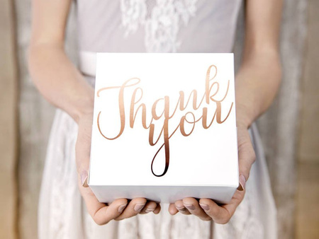 Cake boxes - Thank You - Pink Gold - 14 x 8.5 x 14 cm - 10 pieces