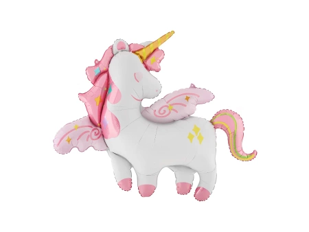 Unicorn Foil Balloon - White - PREMIUM - 126.5 x 116 cm