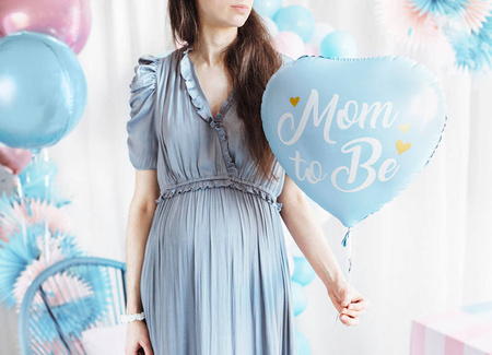 Foil balloon - Blue Heart - Mom to Be - 45cm