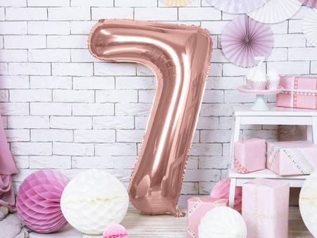 Foil balloon - Number "7" - Pink gold - 86 cm