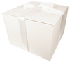 WHITE CARDBOARD BOX - with light cream ribbon - 40x40x30cm