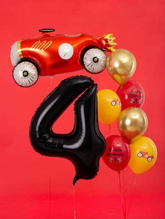 Foil balloon - Number "4" - Black - 86 cm