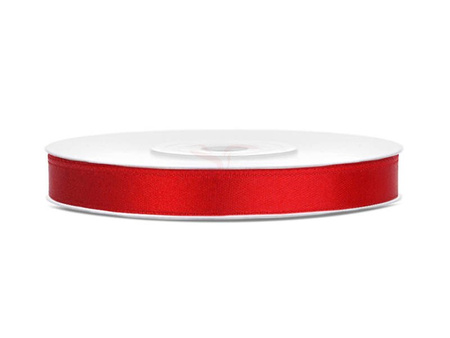 Satin ribbon - Red - 6mm/25m