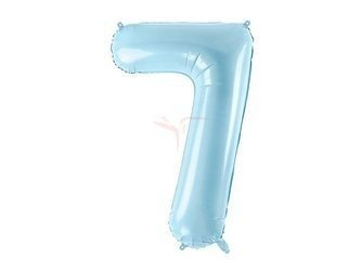 Foil balloon - Number "7" - Light blue - 86cm