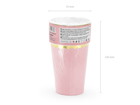 Paper cups - Light pink - 220ml - 6 pcs.