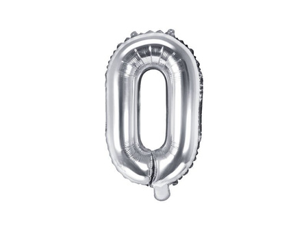 Foil balloon - Letter "O" - Silver - 35 cm