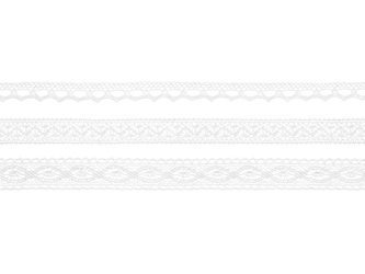 Cotton Lace - Ribbons - White - 3 pieces