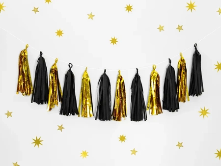 Tassel garland - Black and gold - 150cm