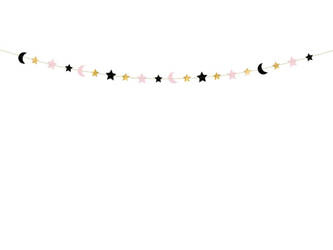 Paper garland - Stars and Moons - Mix - 190 cm