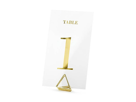 Table numbers - Transparent - Gold - 20 pieces