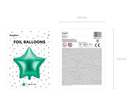 Foil balloon - Star - Green - Satin - 48 cm