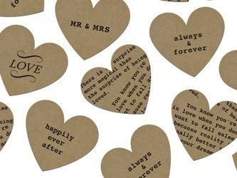 Paper confetti - Hearts - Inscriptions - 3g