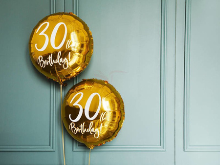 Foil balloon - Round - 30th Birthday! - Gold - 45cm