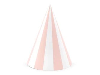 Paper caps - Stripes - light pink - 16cm - 6 pcs.