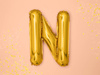 Foil balloon - Letter "N" - Gold - 35 cm