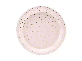 Dots plates - light pink - 18 cm - 6 pcs